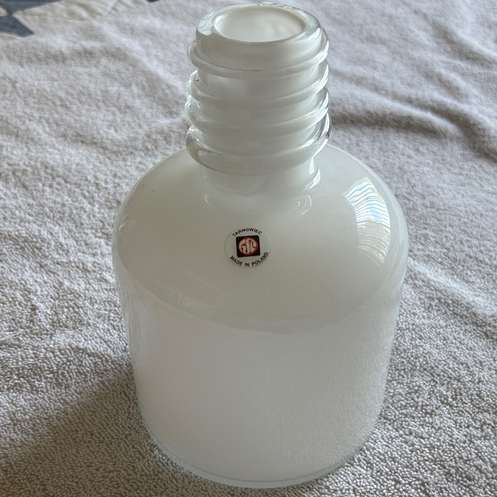 White Glass Vase by